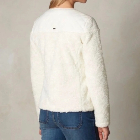 PrAna Good Lux Sherpa Quilted Ivory Zip Up Jacket Off White Minimal Lined Size S - Picture 4 of 10